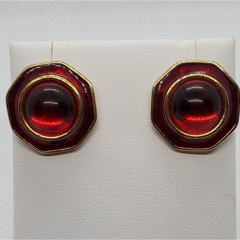 Vintage Red Goldearrings